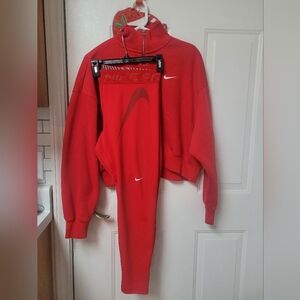 Nike Red Tracksuit with Logo Set